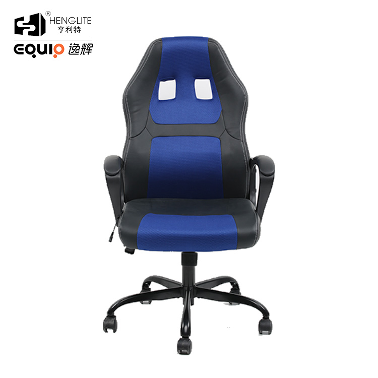 Blue Black EQ5003 Mesh PU Leather Gaming Chair