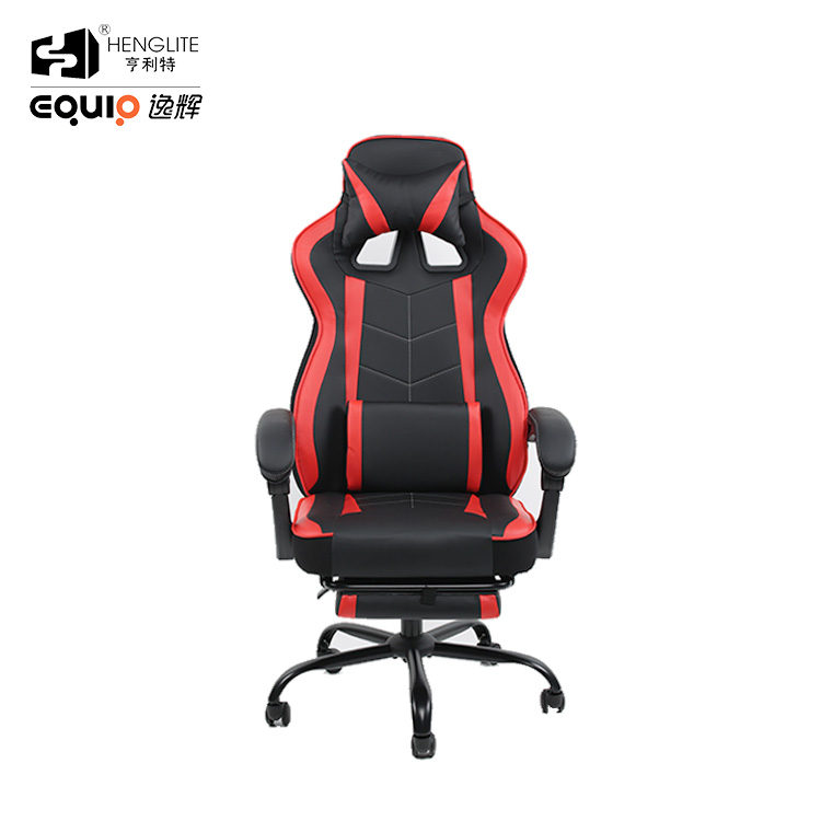 Red Black EQ5061 High Back Racing Gaming Chair With Footrest