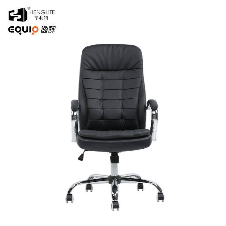 Black EQ5015H High Back Leather Office Chair