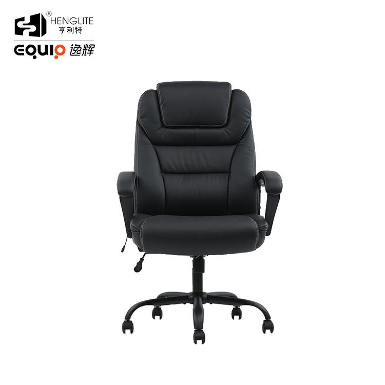 Black EQ5022 Single Line Crimping Process Leather Chair