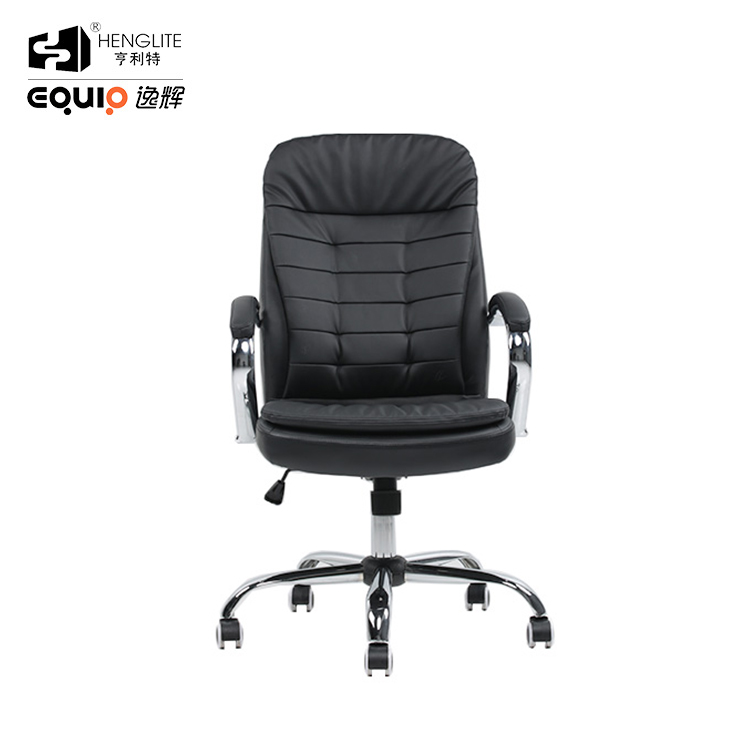 Black EQ5015B High Back Leather Office Chair