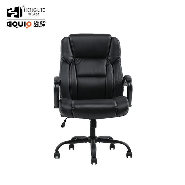 Black EQ5052 Single Line Crimping Process Office Chair